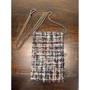 Zara Accessories Tweed Chain Crossbody Phone Bag Small Purse Multi Color